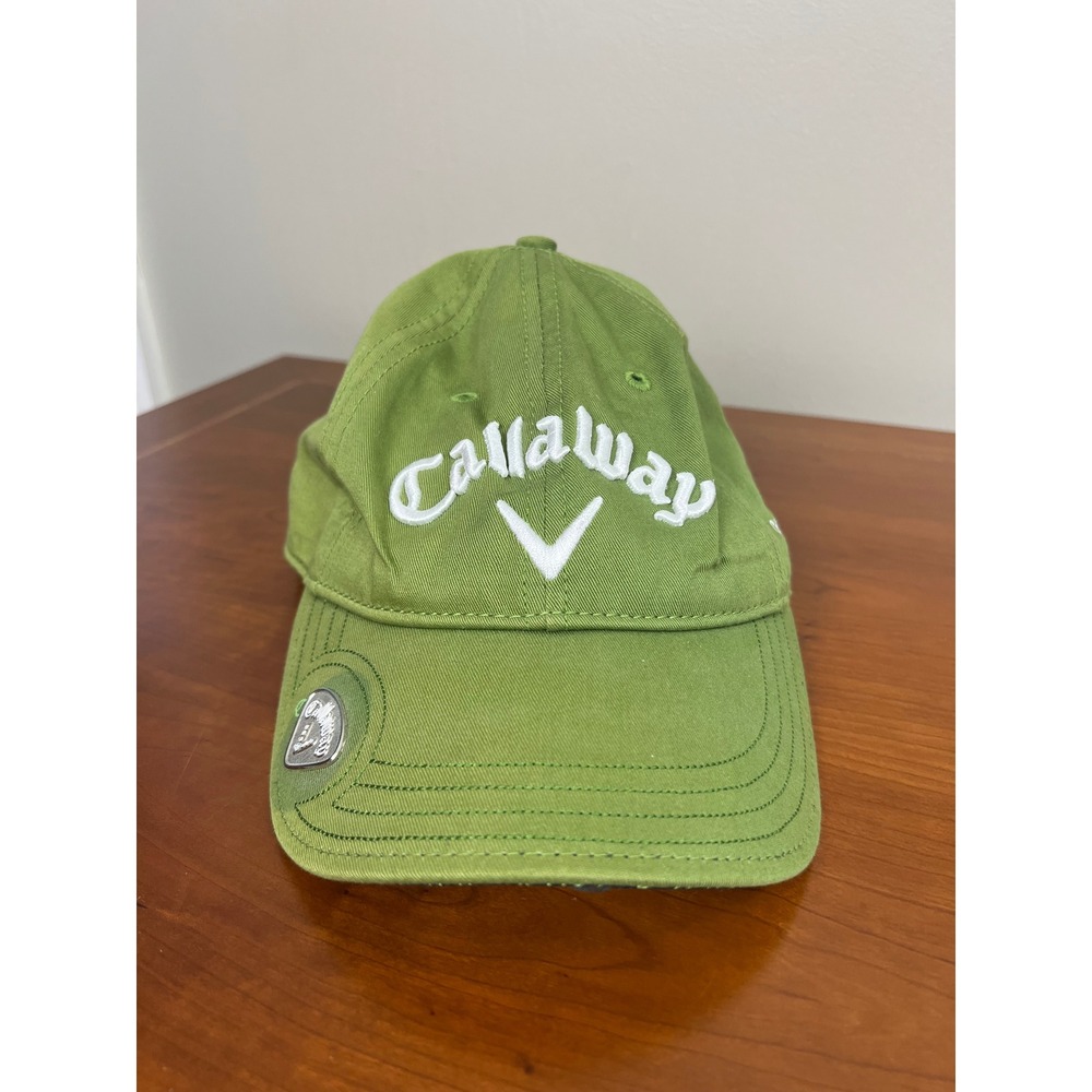 Callaway Golf Womens New Era Adjustable Hat Lime Green Magnetic Ball Marker Cap